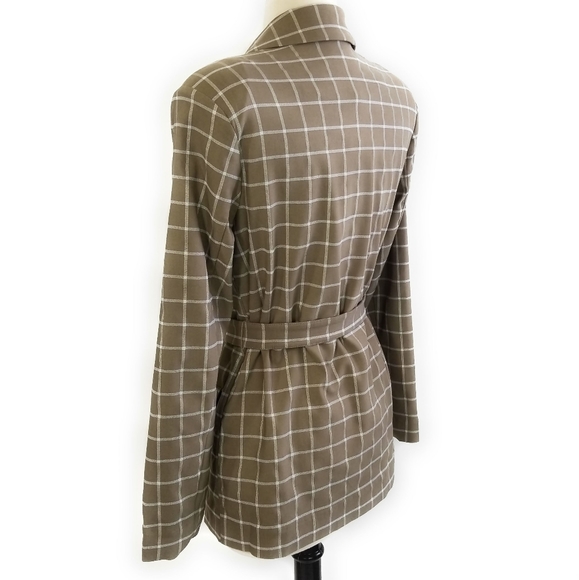 LOVERS + FRIENDS NWT Womens Kyrie Belted Blazer Jacket in Olive Plaid Size M - Picture 8 of 13